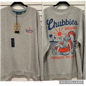 New Chubbies Soft Crew Neck Sweatshirt Sz XL Friday At Five #1 Fan Fleece Gray